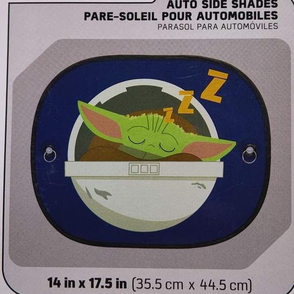 Star Wars Mandalorian Grogu The Child Yoda Side Window Mesh Auto Shades Set of 2 - Picture 2 of 7